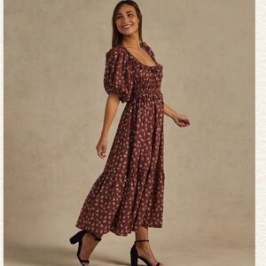 Rylee + Cru Red Floral Maxi Dress